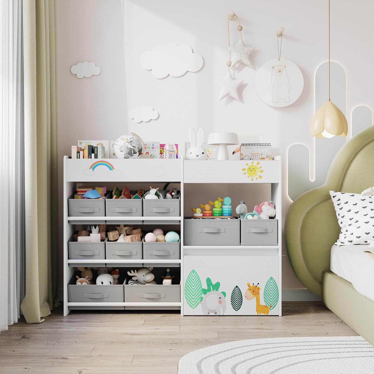 With Fabric Storage Box and Movable Toy Box - Image 2